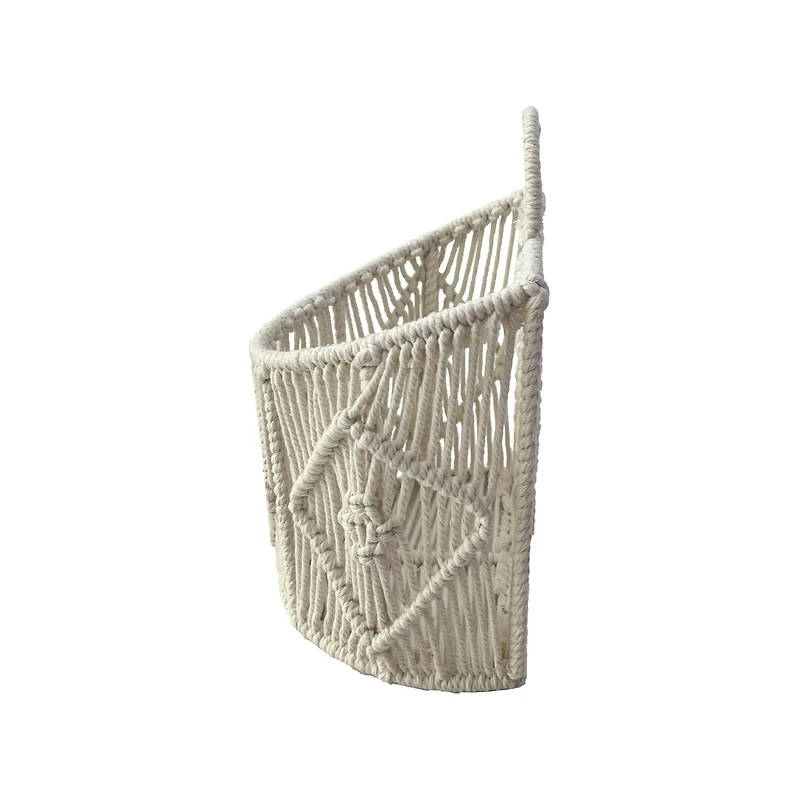 Small White Macrame Hanging Basket by Ashland®