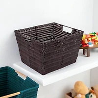Simplify Chocolate Rattan Storage Basket