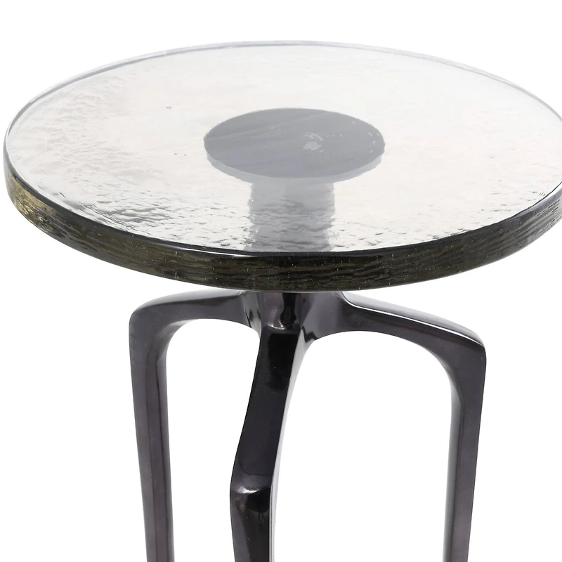 22" Accent Table with Textured Glass Tabletop