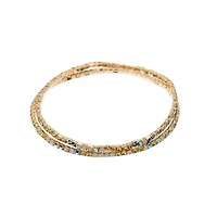 Crystal Lane DIY Gold Blue, Yellow & White Rhinestones Bracelets, 2ct.