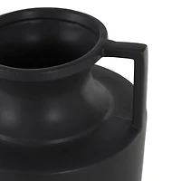 22" Black Ceramic Sleek Amphora Vase