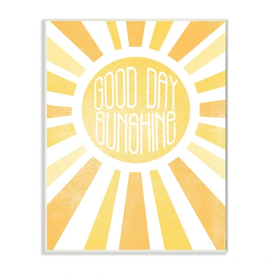 Stupell Industries Good Day Sunshine Greeting Bright Yellow Rays Wall Plaque
