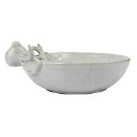 Hello Honey® 13.75" White Speckled Reactive Glaze Stoneware Octopus Bowl