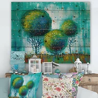 Designart - Colourful Trees Impressionist Landscape II