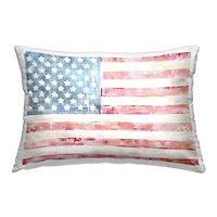 Stupell Industries Patriotic Brushed Flag Decorative Printed Throw Pillow