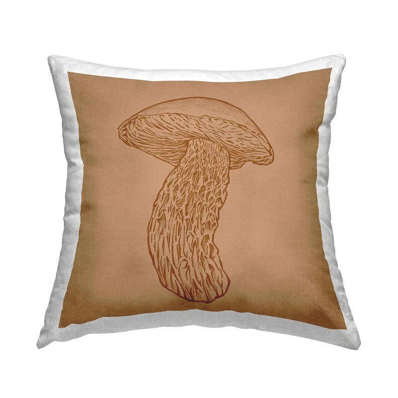 Stupell Industries Detailed Mushroom Botanical Forest Fungi Vegetation Throw Pillow, 18" x 18"