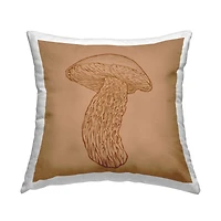 Stupell Industries Detailed Mushroom Botanical Forest Fungi Vegetation Throw Pillow, 18" x 18"