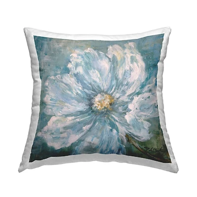 Stupell Industries Traditional White Flower Abstract Petals Blossom Throw Pillow, 18" x 18"