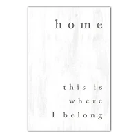 Home Is Where I Belong 20" x 30" Canvas Wall Art