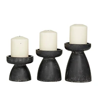 Black Traditional Candle Holder Set