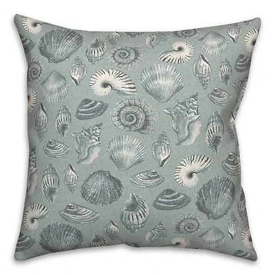 Blue Multicolor Shell Throw Pillow