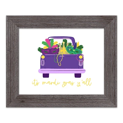 Truck Mardi Gras Yall Western Gray Framed Print