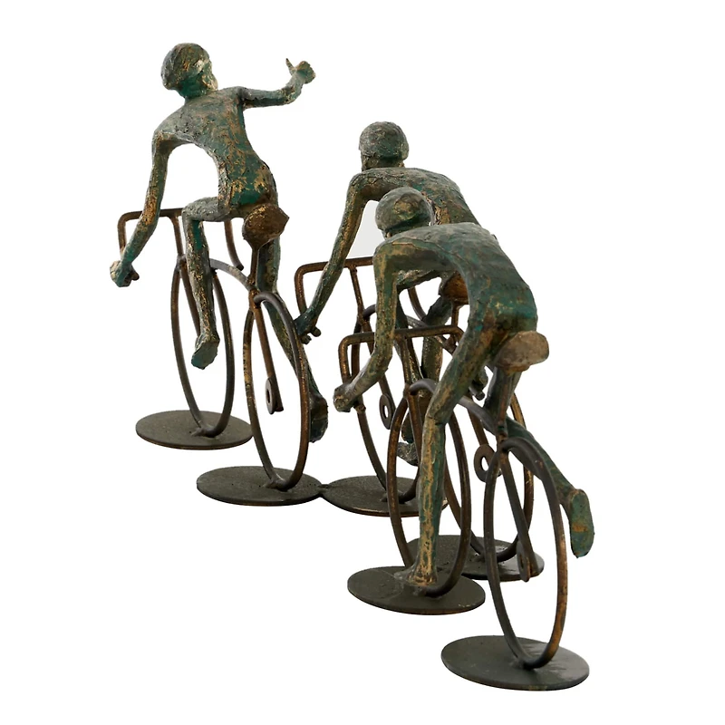 20" Bronze Polystone Cyclists Sculpture