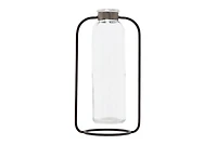 Hello Honey® 8.5" Clear Glass Vase in Black Metal Stand