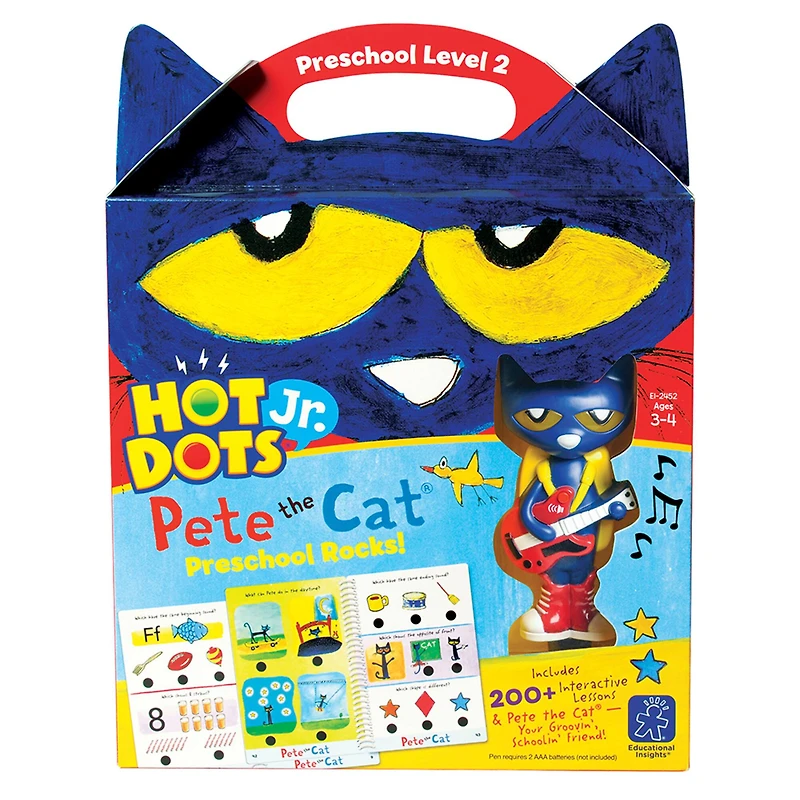 Educational Insights Hot Dots Jr. Pete the Cat Preschool Rocks! Set with Pete Pen