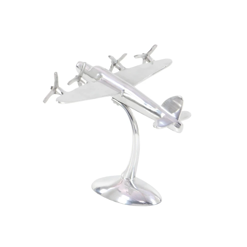 17" Silver Aluminum Plane Figure