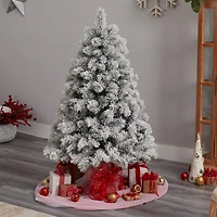 5ft. Pre-Lit Flocked Oregon Pine Artificial Christmas Tree, Clear Lights