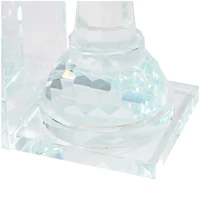 9.5" Clear Chess Oversized Bookends with Cut Crystal Designs Set