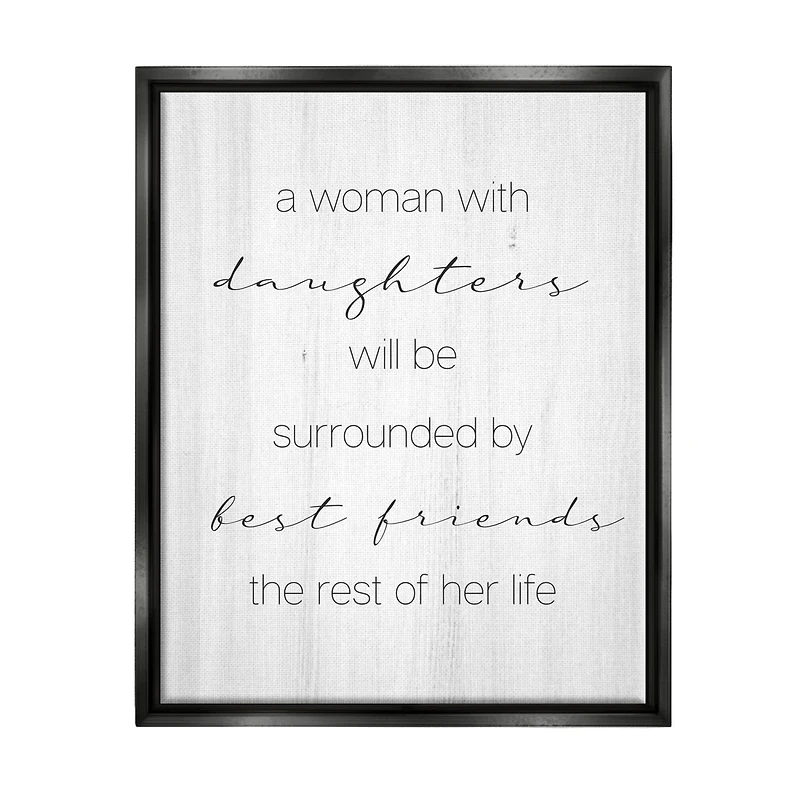 Stupell Industries Best Friend Daughters Birch Pattern Typography Phrase Floater Framed Art