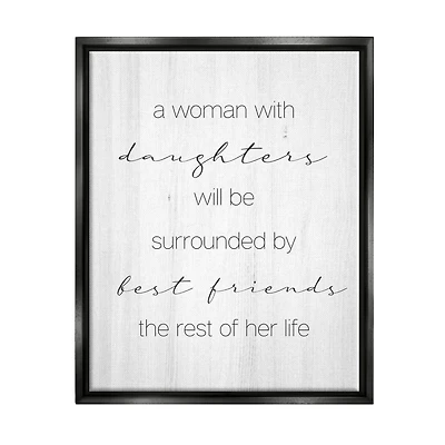 Stupell Industries Best Friend Daughters Birch Pattern Typography Phrase Floater Framed Art