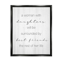 Stupell Industries Best Friend Daughters Birch Pattern Typography Phrase Floater Framed Art