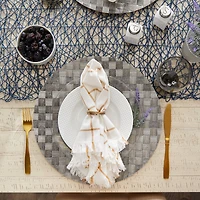 DII® Reversible Round Basket Weave Woven Placemats