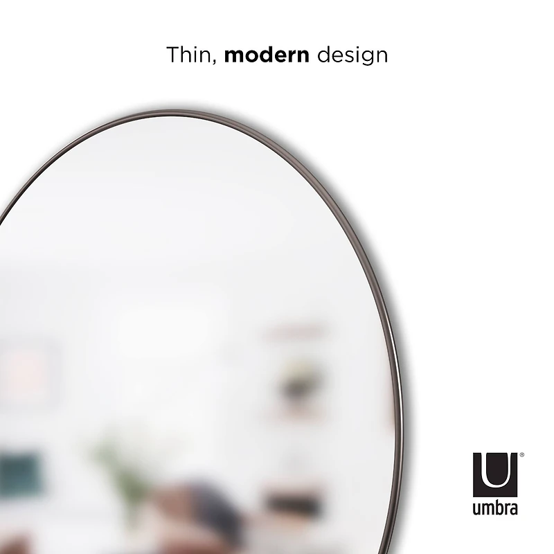 Umbra 34" Metallic Titanium Hubba Round Wall Mirror