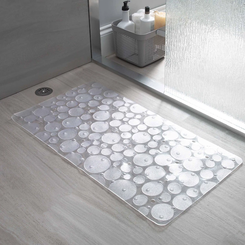 Bath Bliss Clear Recycled PVC Non-Slip Textured Bath Mat