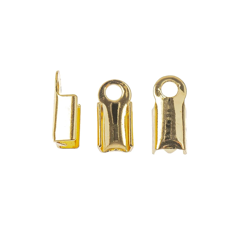 9mm 18K Gold-Plated Folding End Crimps by Bead Landing™