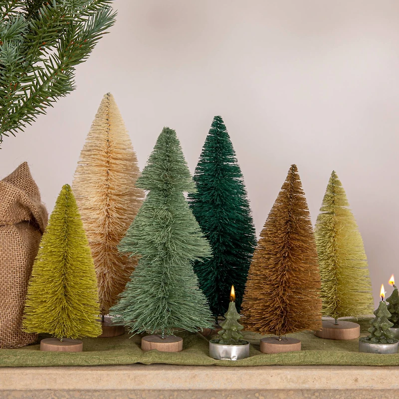 Hello Honey® Sisal Bottle Brush Trees with Wood Bases, 6ct.