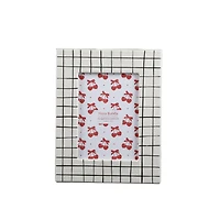 Flora Bunda® 5" x 7" White Checker Line Ceramic Frame