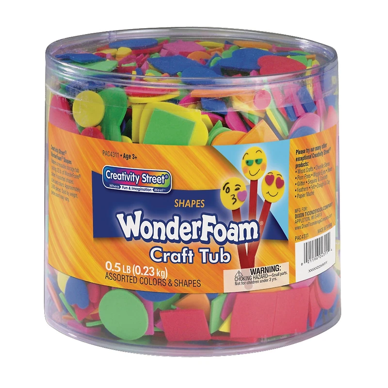 Creativity Street® WonderFoam® Foam Shapes Craft Tub, 2 Packs of 1/2lb.