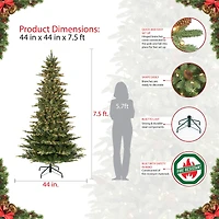 7.5ft. Pre-Lit Slim Aspen Fir Artificial Christmas Tree, Clear Lights