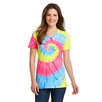 Port & Company® Ladies Tie-Dye V-Neck T-Shirt