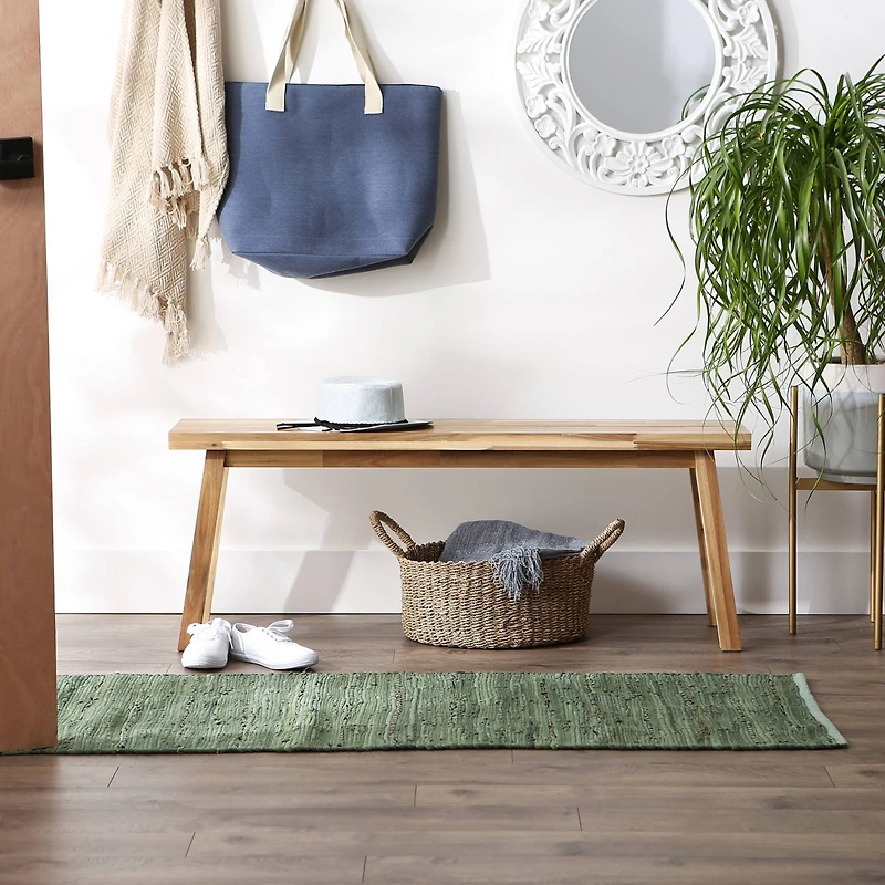 DII® Olive Green Rag Rug, 2ft. x 6ft.