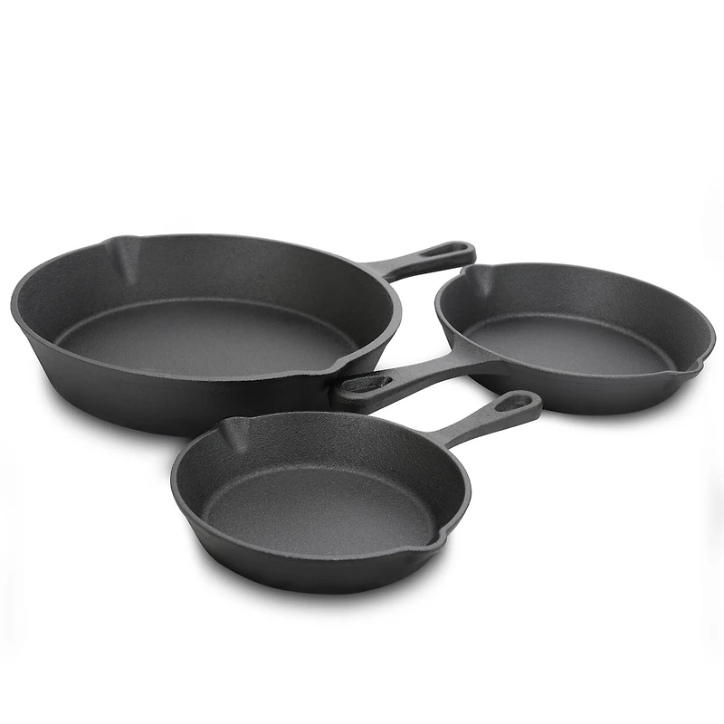 Gibson Home® Addlestone 3-Piece Pre-Seasoned Cast Iron Skillet Set