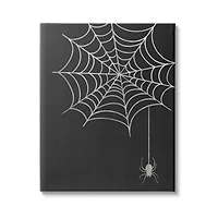 Stupell Industries Casual Black Hanging Spider Web Canvas Wall Art