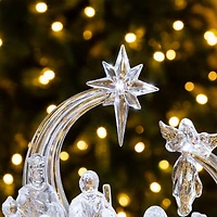 Glitzhome® 9" Christmas Lighted Acrylic Tabletop Nativity Scene Figurine