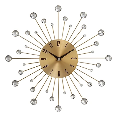 Gold Glam Metal Wall Clock