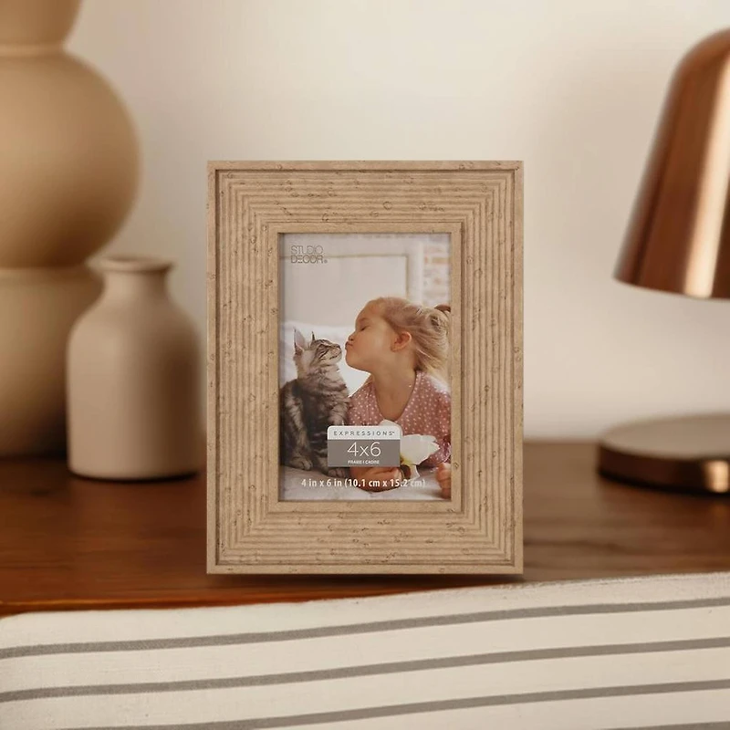 Expressions™ 4" x 6" Tan Ribbed Frame by Studio Décor®