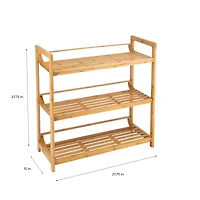 Organize It All Bamboo Double Wide 3-Tier Shelf 