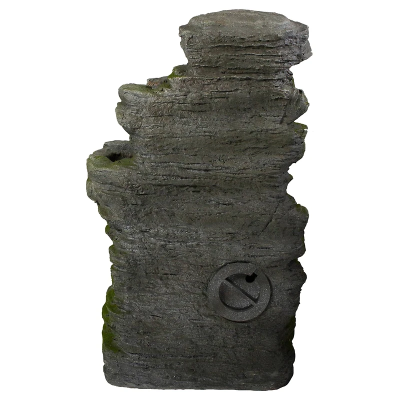 25" Gray LED 5-Tier Outdoor Garden Water Fountain