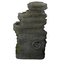 25" Gray LED 5-Tier Outdoor Garden Water Fountain