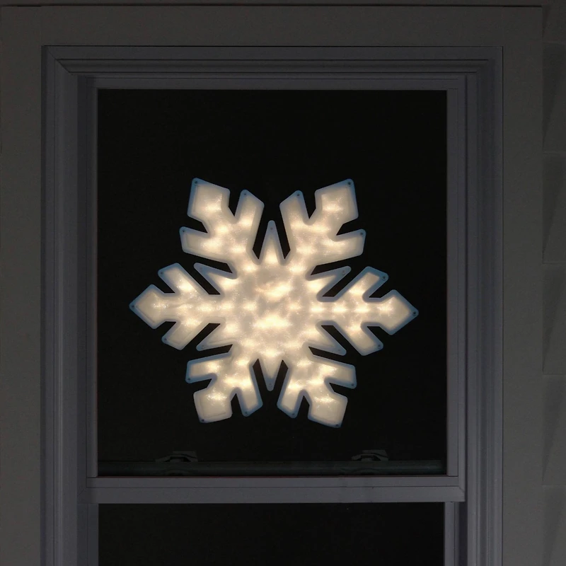 20" Lighted Snowflake Christmas Window Silhouette Décor