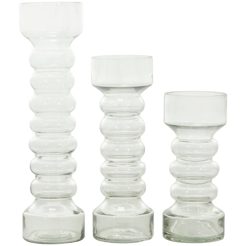 The Novogratz Clear Glass Candle Holder Set