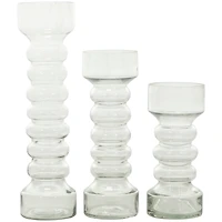 The Novogratz Clear Glass Candle Holder Set