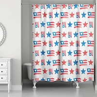 Flags & Stars Pattern Shower Curtain