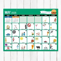 2026 Every Day's A Holiday Large Desk Pad Monthly Blotter Calendar