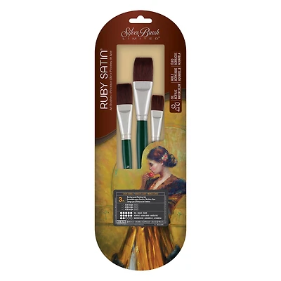 Silver Brush Limited Ruby Satin® 3 Piece Jumbo Bright Brush Set