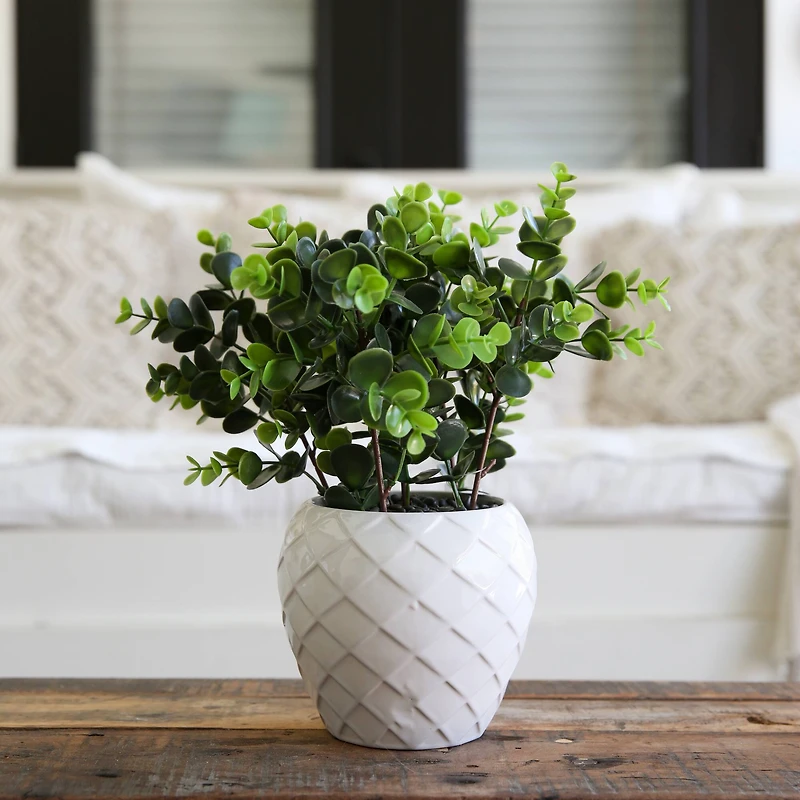 11" Artificial Boxwood Plant with Decorative Planter